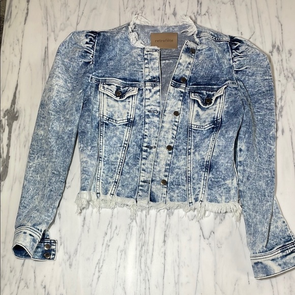 Retrofête acid wash Denim Jacket - Picture 1 of 8
